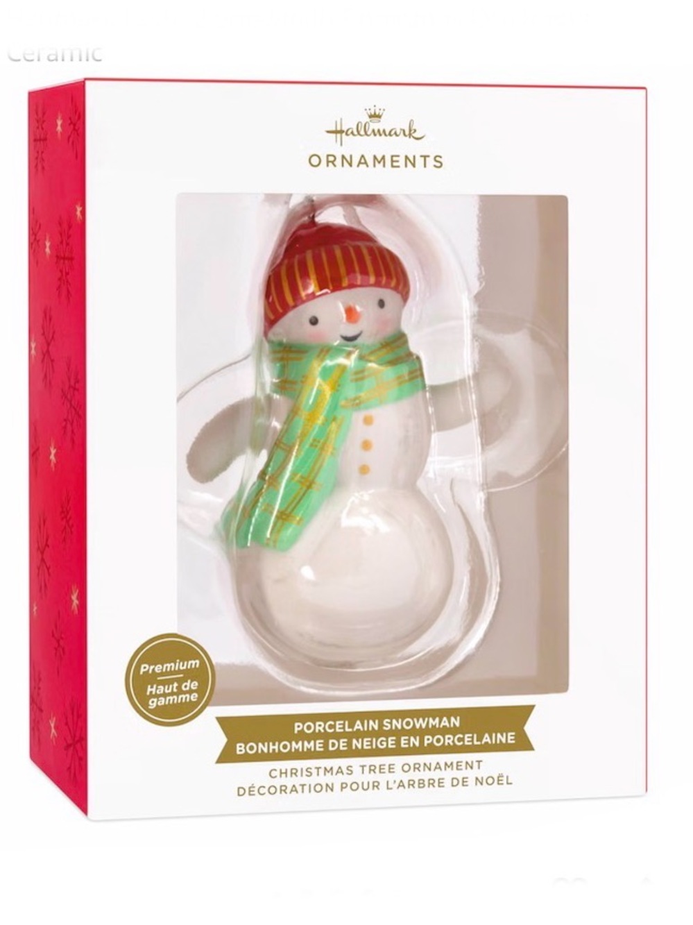 Hallmark Festive Snowman Christmas Ornament, Ceramic